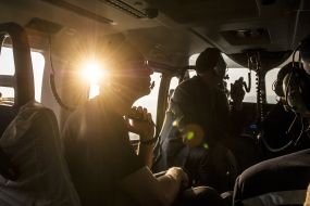 Арсений Яценюк в вертолете