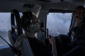 Арсений Яценюк в вертолете