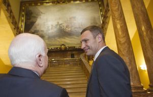 Meeting of Vitali Klitschko and John McCain