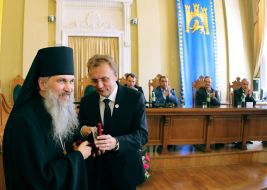 Bishop Benedict and Andrey Sadovy 