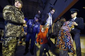 The IL-76 plane, which evacuated Ukrainians from Nepal disaster area, landed at the Boryspil airport near Kiev