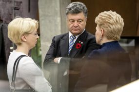 Lyudmila Denisova, Petro Poroshenko, and Dalia Grybauskaite