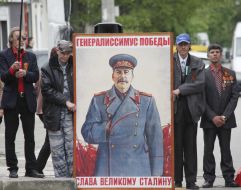 The opening of the memorial plaque to Joseph Stalin