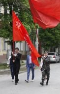 The opening of the memorial plaque to Joseph Stalin