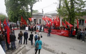 The opening of the memorial plaque to Joseph Stalin