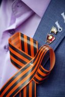 George Ribbon on his lapel