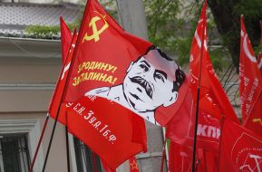 The opening of the memorial plaque to Joseph Stalin