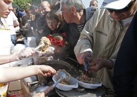 The participants of the festive rally