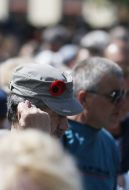 Участник праздничного митинга