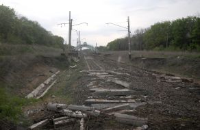 Railroad, broken shells