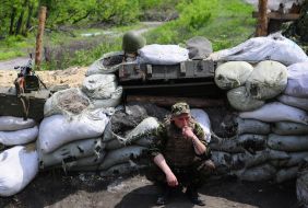 A soldier at the checkpoint