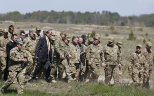 Petro Poroshenko during a visit to the training center "Desna"