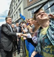Petro Poroshenko during a meeting with Ukrainian diaspora