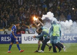 Soccer. The Europa League semifinal, May 14, 2015. FC Dnepr - FC Napoli