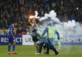 Soccer. The Europa League semifinal, May 14, 2015. FC Dnepr - FC Napoli