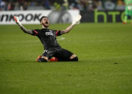 Soccer. The Europa League semifinal, May 14, 2015. FC Dnepr - FC Napoli