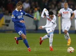 Soccer. The Europa League semifinal, May 14, 2015. FC Dnepr - FC Napoli
