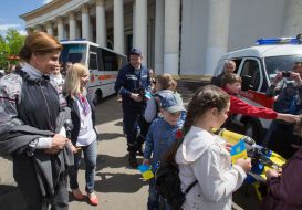 Марина Порошенко во время посещения "Города профессий"