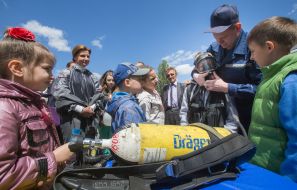 Марина Порошенко во время посещения "Города профессий"