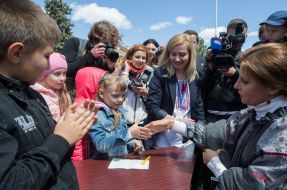 Марина Порошенко во время посещения "Города профессий"