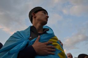 Participants of the rally-requiem "Light a flame in my heart"