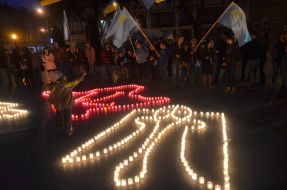 Participants of the rally-requiem "Light a flame in my heart"