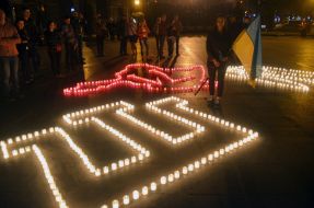 Participants of the rally-requiem "Light a flame in my heart"