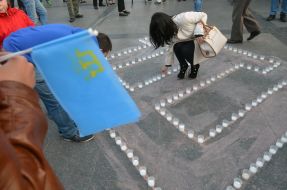 Participants of the rally-requiem "Light a flame in my heart"