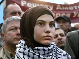 Member of mourning rally