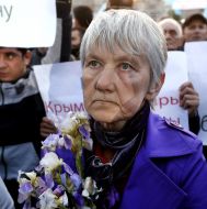 Member of mourning rally