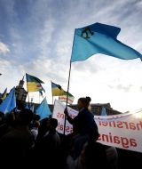 Member of mourning rally