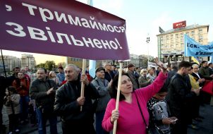 Member of mourning rally