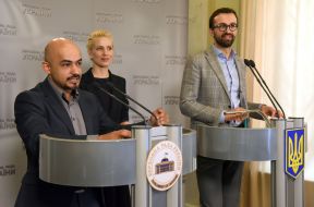 Mustafa Nayem, Svetlana Zalischuk and Sergei Leshchenko 