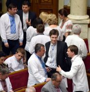 People's Deputies in embroidered shirts