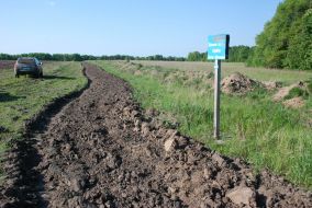 Pillar with warning labels
