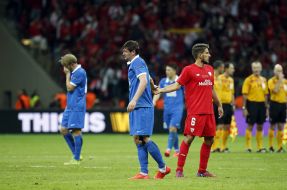 Soccer. FC Sevilla, FC Dnipro players