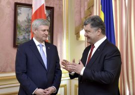 Petro Poroshenko and Stephen Harper