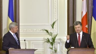 Petro Poroshenko and Stephen Harper