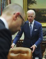 Meeting of Arseniy Yatsenyuk and Joe Biden