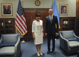 Arseniy Yatsenyuk and Penny Pritzker