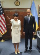 Arseniy Yatsenyuk and Penny Pritzker
