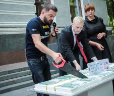 Dmytro Sherembey, Vitaly Shabunin and Oksana Korchynska