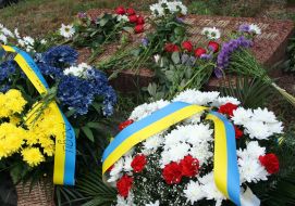 Flowers near the monument