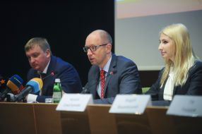 Pavel Petrenko, Arseniy Yatsenyuk and Nataliya Sevostyanova