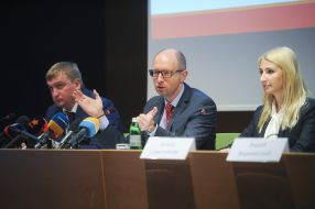 Pavel Petrenko, Arseniy Yatsenyuk and Nataliya Sevostyanova