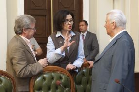 Victor Musyyaka, Oksana Syroed and  Leonid Kravchuk 