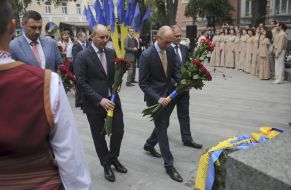 Vitaliy Klichko, Andrey Paubiy, Arseniy Yatsenyuk and Vladimir Shandra