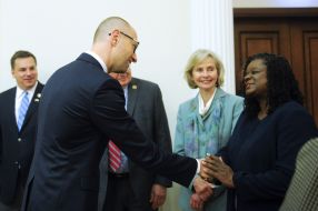 Arseniy Yatsenyuk during his meeting with US senators