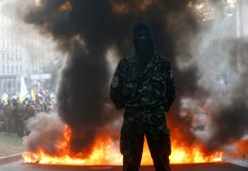 Participants of the meeting burned tires near the stadium "Dynamo"