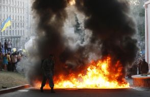 Participants of the meeting burned tires near the stadium "Dynamo"